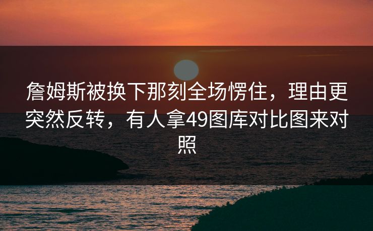 詹姆斯被换下那刻全场愣住，理由更突然反转，有人拿49图库对比图来对照