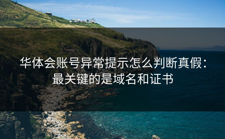 华体会账号异常提示怎么判断真假：最关键的是域名和证书
